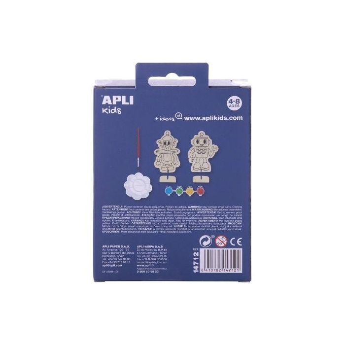 Kit Manualidades Apli Kids Robot 14712/ 2 Figuras/ 4 Botes Témpera/ 1 Pincel/ 1 Paleta 1 Kit Manualidades Apli Kids Robot 14712/ 2 Figuras/ 4 Botes Témpera/ 1 Pincel/ 1 Paleta 1