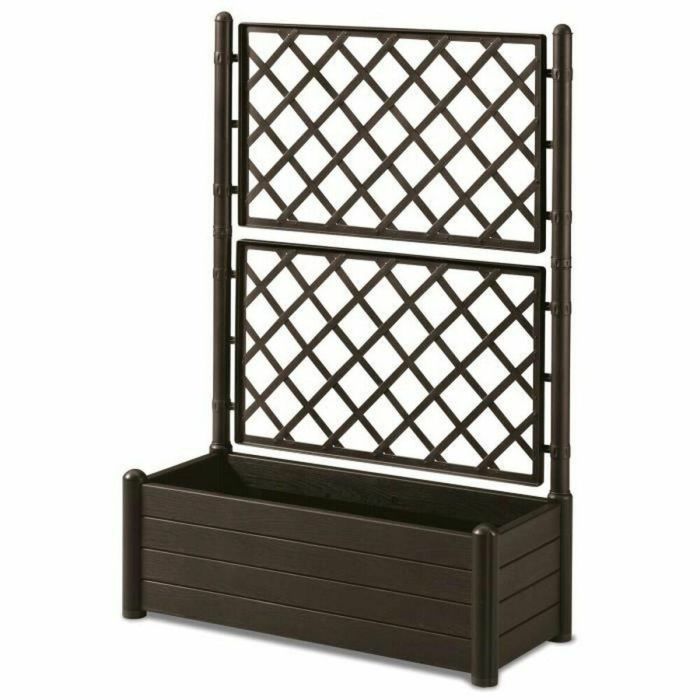 Stefanplast Macetero rectangular con enrejado, acabado madera, 100x43xH142 cm, 80 L Stefanplast Macetero rectangular con enrejado, acabado madera, 100x43xH142 cm, 80 L