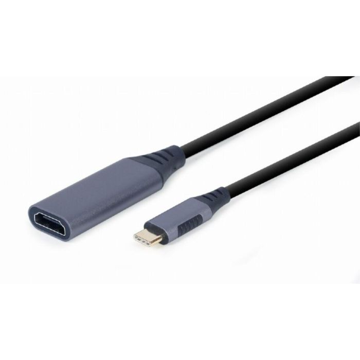 Gembird A-USB3C-HDMI-01 Adaptador de Cable de Vídeo USB-C a HDMI 4K 60Hz 0.15m Plug & Play para Duplicar/Extender Pantalla Negro/Gris