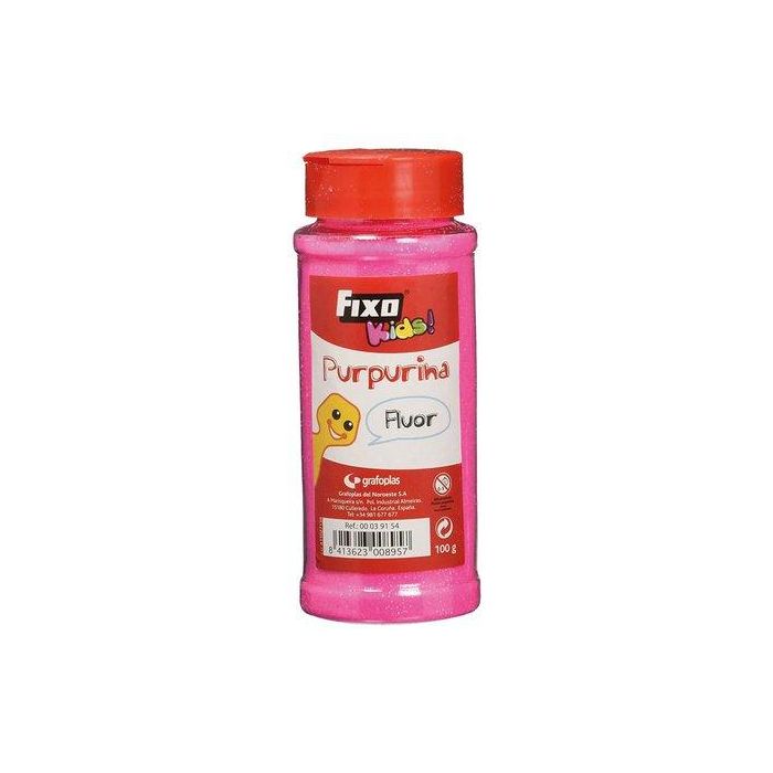 Purpurina Fixo Kids Fluor 100 Gr. Fucsia (Set de 6)