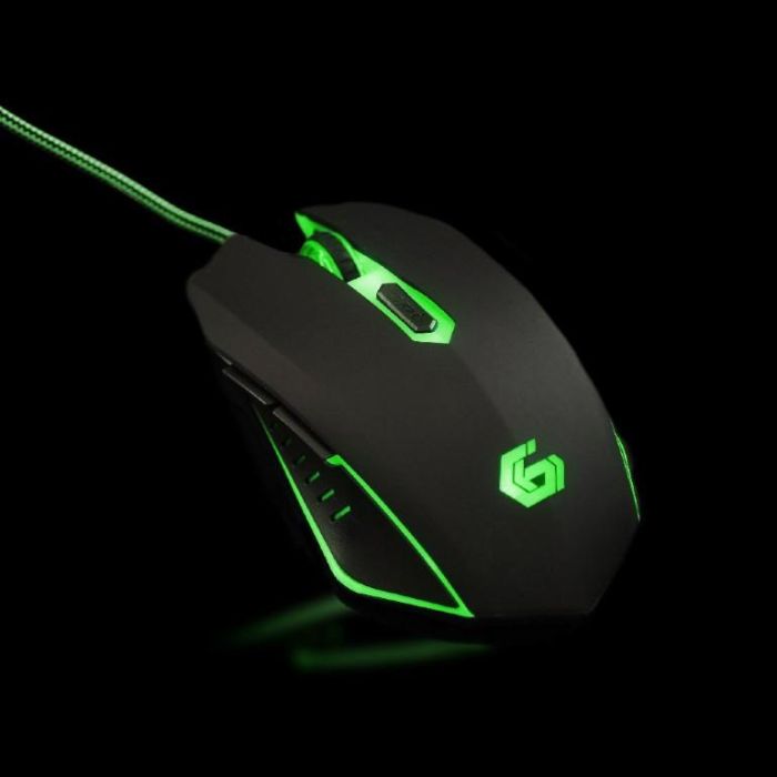 GEMBIRD Ratón Gaming Ergonómico con Cable de Nylon, Resolución 2400 DPI - para Videojuegos
