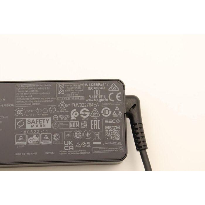 Lenovo AC power adapter with 65W output, supports 20V, 15V, 9V, 5V voltages, designed for worldwide use, 3-phase. 10 Lenovo AC power adapter with 65W output, supports 20V, 15V, 9V, 5V voltages, designed for worldwide use, 3-phase. 10