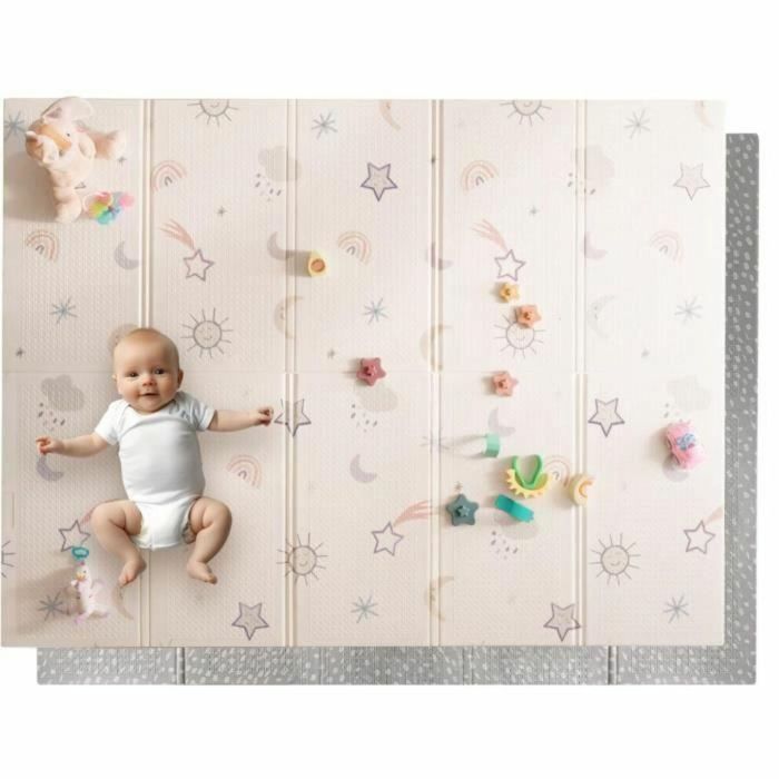 Nuby NUB0048526251261 Alfombra de juego reversible Arcoíris 200 x 150 x 1 cm para bebés y niños