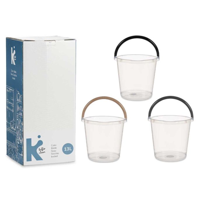 Cubo Agua Transparente 13L Con Asa Surtidos Col Osc Arte Regal 31X29CM (24 Unidades) 2 Cubo Agua Transparente 13L Con Asa Surtidos Col Osc Arte Regal 31X29CM (24 Unidades) 2