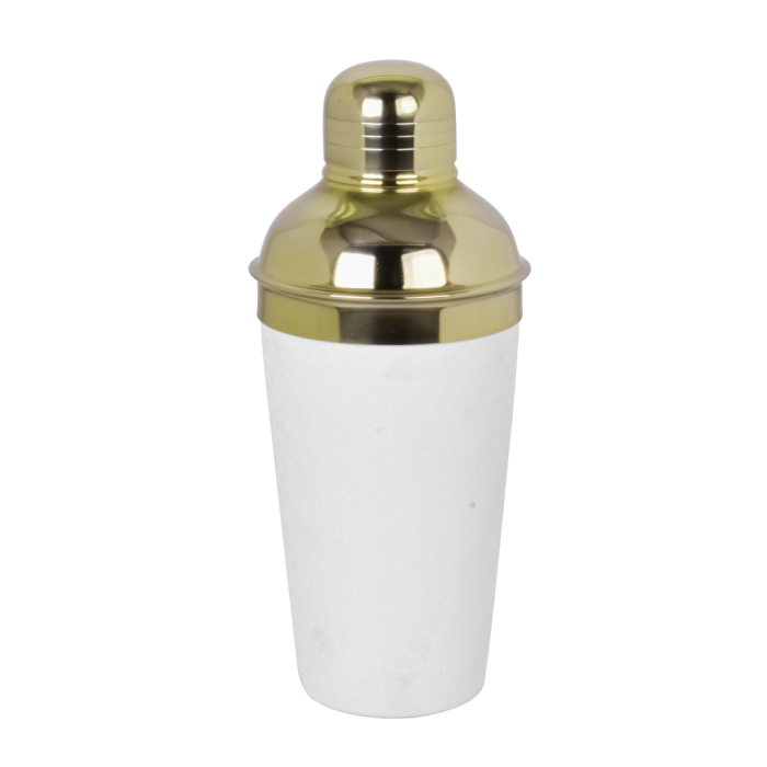 DKD Home Decor Coctelera Loft Blanco Dorado Acero Inoxidable 9.5 x 22 x 9.5 cm