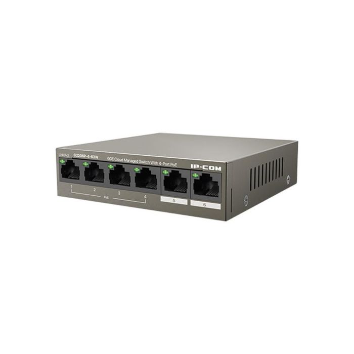 IP-COM Switch G2206P-4-63W PoE Gigabit, 6 Puertos (4 PoE+, 58W), Administrado en la Nube, Conmutador Inteligente