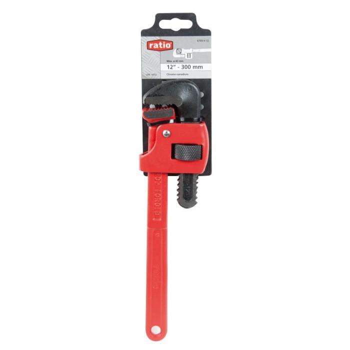 RATIO Llave Stillson Profesional Acero Forjado 12'' (300mm) con Mordaza Móvil, Apertura Máx. 43mm 1
