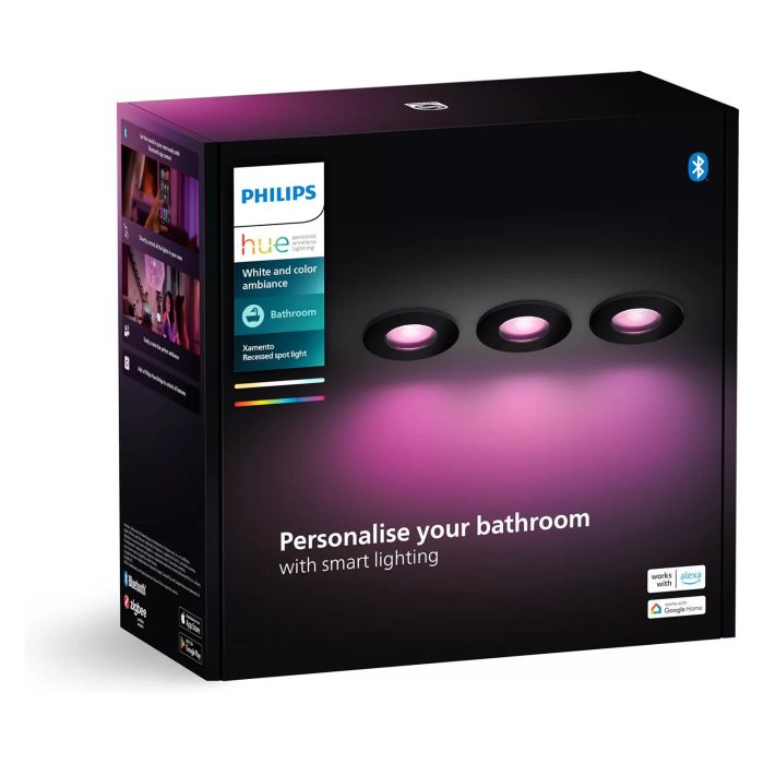 Philips Hue White&Col. Amb. Xamento Einbauspot schwarz 3x4.2W 2