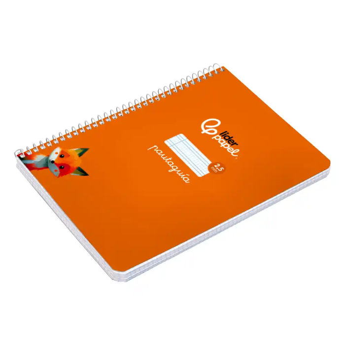 Liderpapel Cuaderno Espiral A5 Pautaguía Tapa Blanda 40 Hojas 75gr Cuadro Pautado 2,5mm Naranja 5