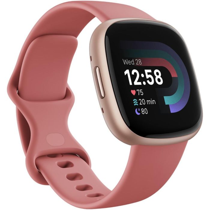 Fitbit Versa 4 Smartwatch GPS con Pantalla Táctil, Monitor de Frecuencia Cardíaca y Oxígeno en Sangre, Resistente al Agua, Copper Rose