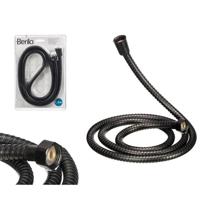 Berilo Manguera de Ducha Negro de Plástico 1,5 m - 21.5x2.5x15 cm (Set de 12)