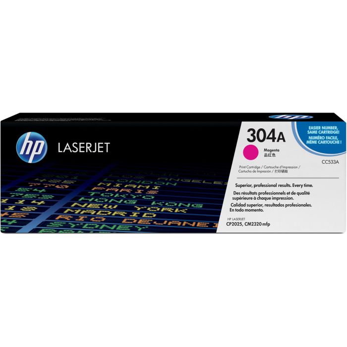 HP Cartucho de Tóner Original LaserJet 304A Magenta CC533A para Impresoras HP - Rendimiento Aprox. 2800 Páginas