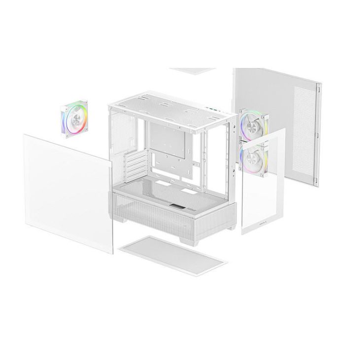 Deepcool CG380 3F WH Midi Tower PC Blanco ITX Micro ATX Ventana Iluminación RGB 10