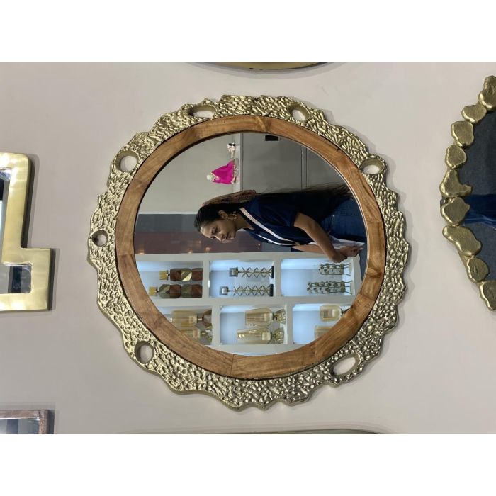 Espejo de pared DKD Home Decor Marrón Dorado 78,5 x 2,5 x 78,5 cm 1