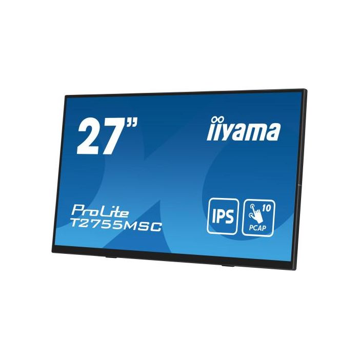 Iiyama Monitor Táctil 27" IPS Full HD 1920x1080, 10 Puntos Táctiles, HDMI, DisplayPort, USB Hub, Altavoces, Webcam y Micrófono Integrados, Soporte (T2755MSC-B1) 4