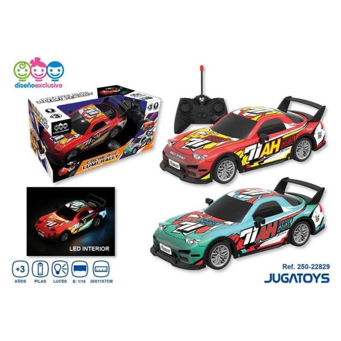 Coche radio control lumi rally escala 1:18 con luces led, 26x11x7cm - modelos surtidos Coche radio control lumi rally escala 1:18 con luces led, 26x11x7cm - modelos surtidos