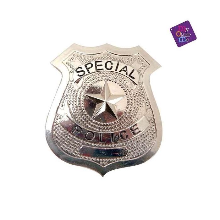 Placa de policía metal 7 x 6 cm 4 Placa de policía metal 7 x 6 cm 4