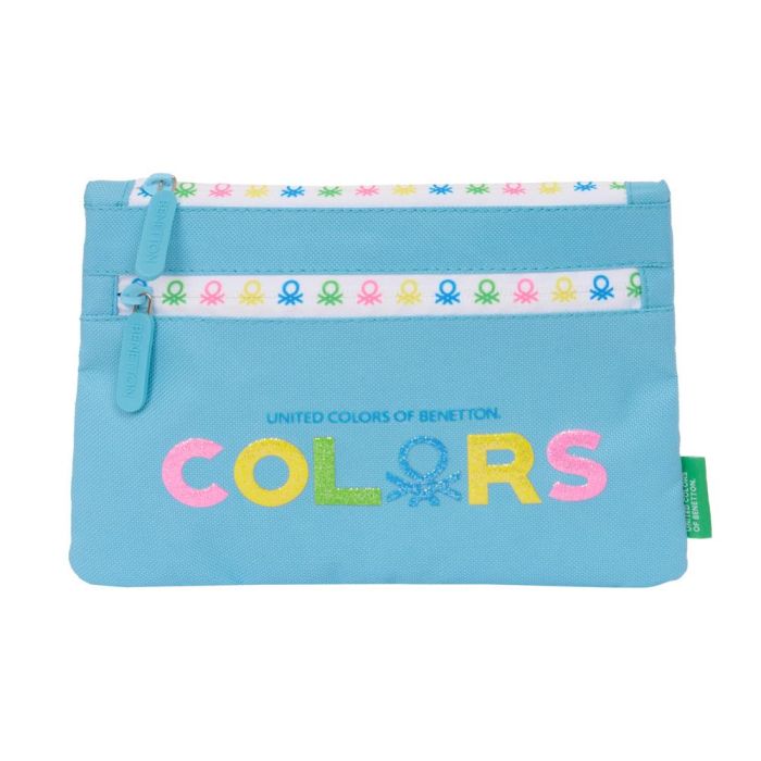 Estuche Escolar Benetton Spring Azul cielo 23 x 16 x 3 cm