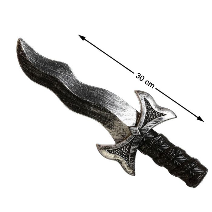 Cuchillo Ondulado 30 cm Para Disfraz De Guerrero Ninja Accesorio Fiesta Temática