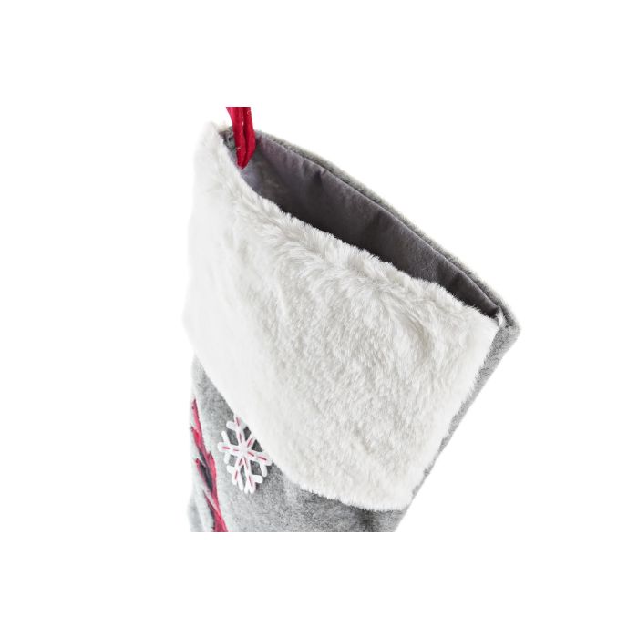 DKD Home Decor Calcetín Navidad Blanco Rojo Reno 2 x 49 x 26 cm (6 Unidades) Poliester 2