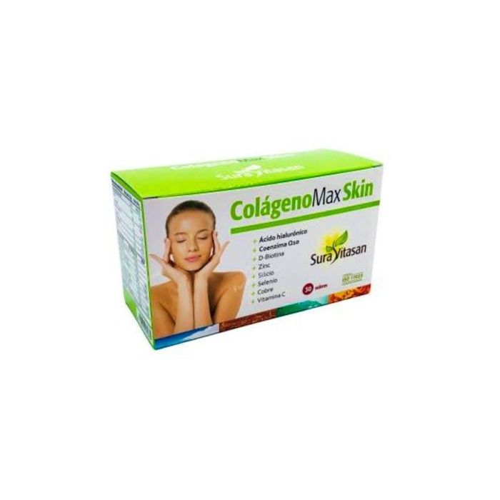 SURA VITASAN Colagenomax Skin - Colágeno, Ácido Hialurónico, Biotina y Vitaminas para Piel y Cabello - 30 Sobres