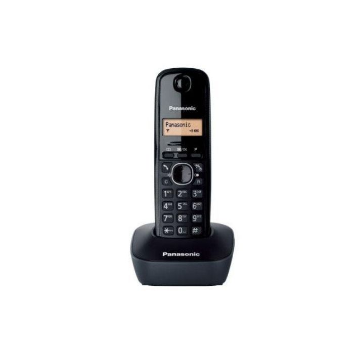 TELÉFONO INALÁMBRICO DECT PANASONIC KX-TG1611JTH NEGRO - IDENTIFICACIÓN LLAMADAS- 50 MEMORIAS - PANTALLA LCD - POSIBILIDAD INSTALACIÓN PARED