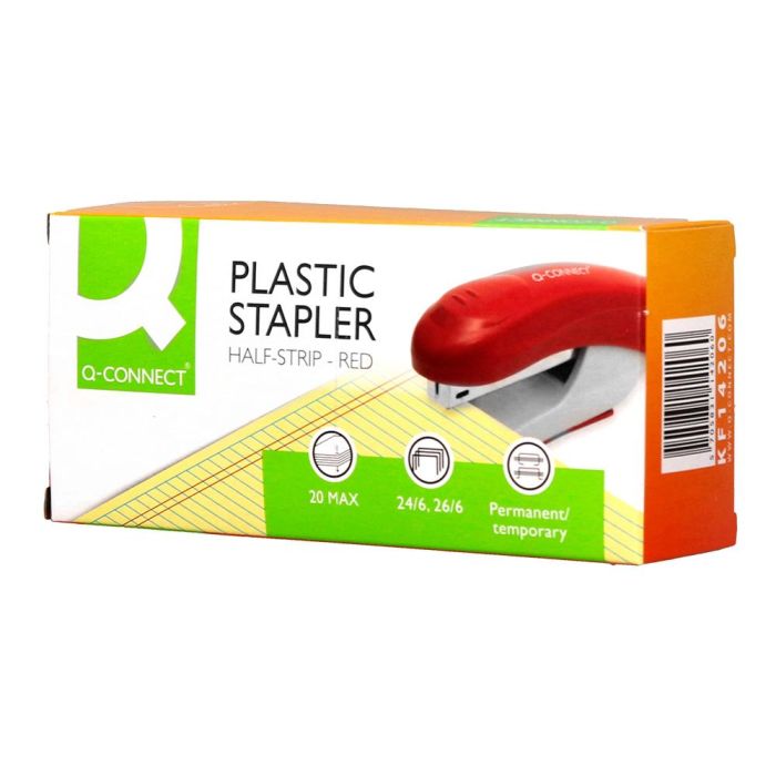 Grapadora Q-Connect Kf14206 Plastico Abs Roja Capacidad 20 Hojas 7