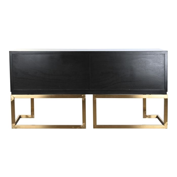 DKD Home Decor Buffet Oriental de Álamo y Metal con 4 Puertas y 2 Estanterías, Negro, Bronce y Dorado - 180x50x90 cm 9 DKD Home Decor Buffet Oriental de Álamo y Metal con 4 Puertas y 2 Estanterías, Negro, Bronce y Dorado - 180x50x90 cm 9