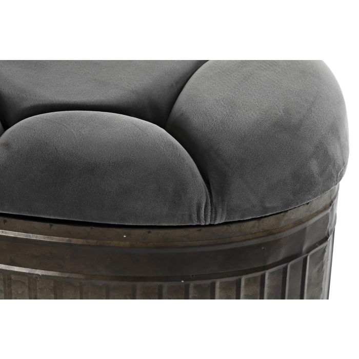 DKD Home Decor Descalzadora Loft Gris Metal y Poliéster 42x47x117 cm Altura Asiento 47 cm 2 DKD Home Decor Descalzadora Loft Gris Metal y Poliéster 42x47x117 cm Altura Asiento 47 cm 2