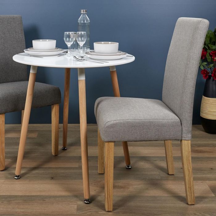 Home Deco Factory Mesa Redonda Essentiel Blanca Madera Metal Polipropileno ø76 cm 3