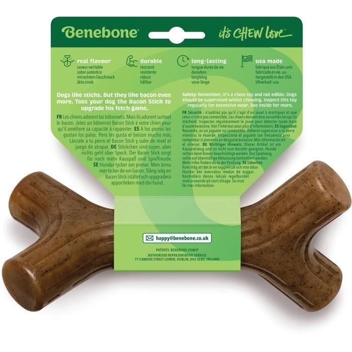 Benebone Juguete masticable para perros adultos, Talla L, sabor tocino, duradero y resistente 3