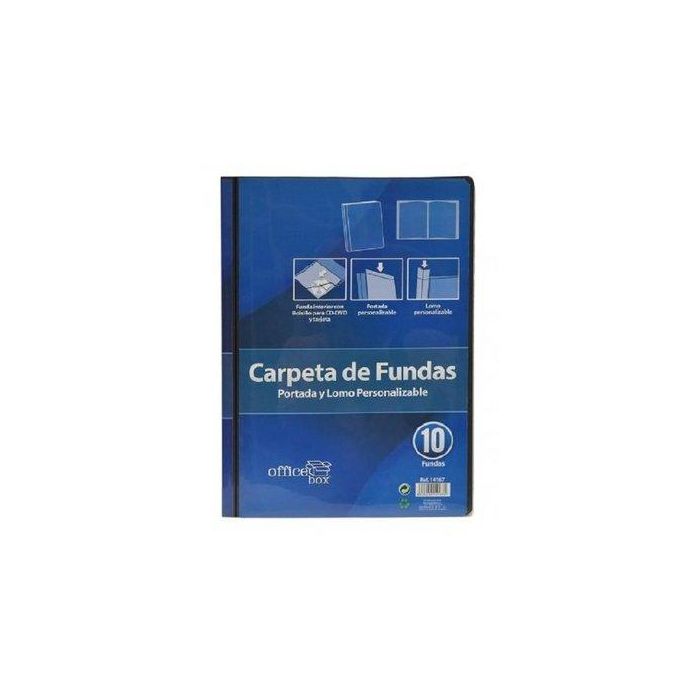 Carpeta Fundas (Tarifario) Office Box Pp Rigido A4 Personaliz. 10 F. Negro 10 unidades