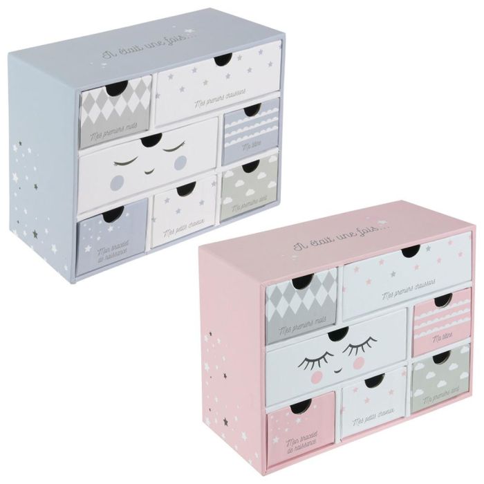 Home Deco Kids Caja de Recuerdos para Bebé con 7 Cajones para Guardar Recuerdos Valiosos 2