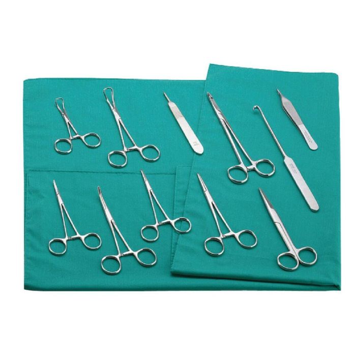 KVP Envoltura para Esterilización de Instrumental Médico, Algodón/Poliéster 50/50 Preencogido, Verde 60x60 cm
