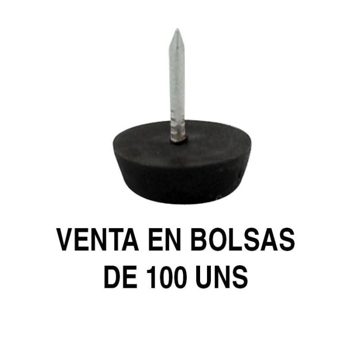 HERRAJES ALK Deslizante-Quitarruido Otto, Ø15, Ø17, Ø20, Acabado Negro (Bolsa de 100)