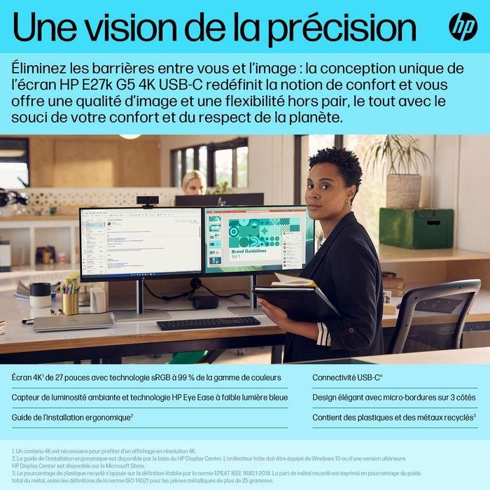 HP E27k G5 4K USB-C Monitor 21 HP E27k G5 4K USB-C Monitor 21