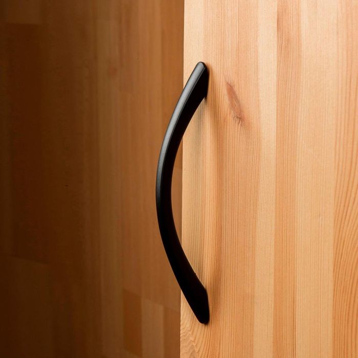 Rei Tirador Mueble Tipo Asa Aluminio Negro Mate Mod. 589a, Blister 4 Unidades, Entrepuntos 128mm 3