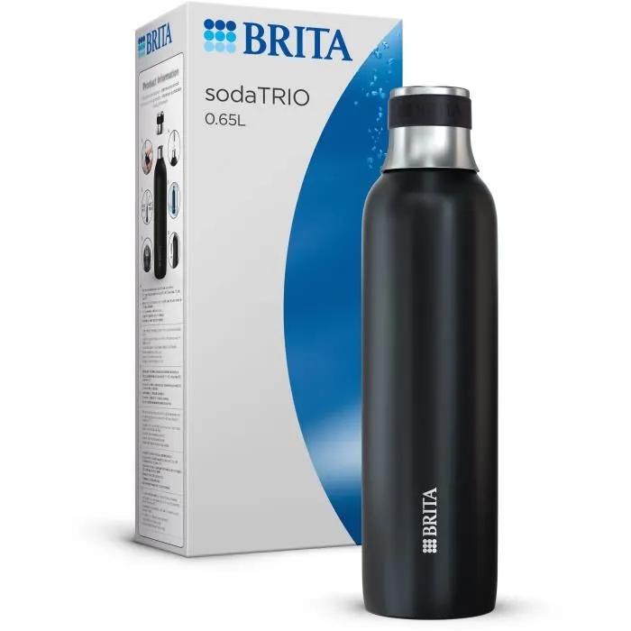 Brita Botella para Refresco TRIO - Acero Inoxidable - 0,65 L - Negro - BRI4006387118488 Brita Botella para Refresco TRIO - Acero Inoxidable - 0,65 L - Negro - BRI4006387118488