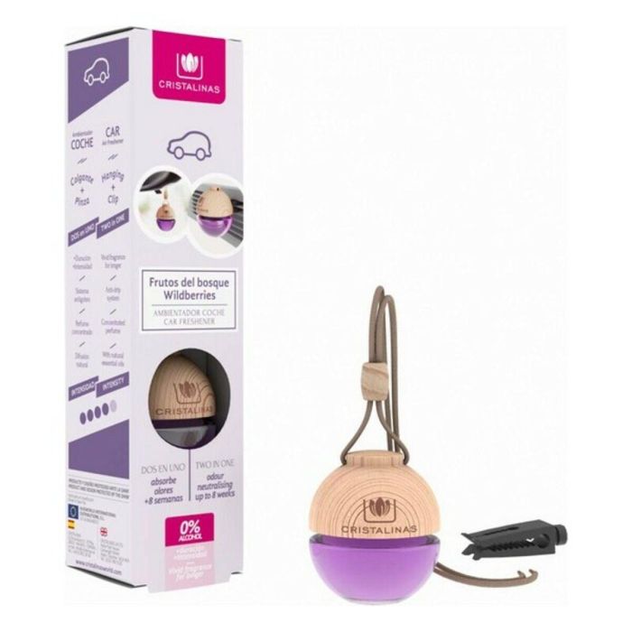 Cristalinas Ambientador Coche Líquido Frutas del Bosque 0% Alcohol 6 ml - Aroma Natural Duradero Hasta 8 Semanas, Fácil Colocación Cristalinas Ambientador Coche Líquido Frutas del Bosque 0% Alcohol 6 ml - Aroma Natural Duradero Hasta 8 Semanas, Fácil Colocación