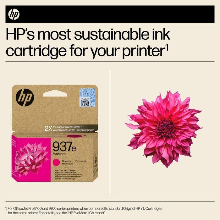 HP 937e EvoMore Magenta Original Ink Cartridge 9 HP 937e EvoMore Magenta Original Ink Cartridge 9