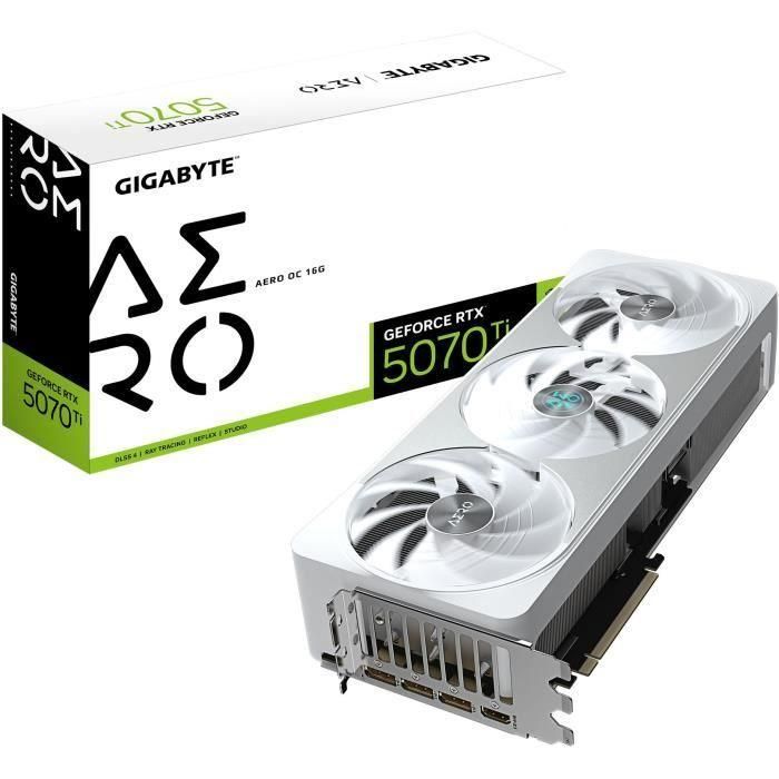 GIGABYTE Tarjeta Gráfica GeForce RTX 5070 Ti AERO OC 16G - 16GB GDDR7, 256 bit, PCI-E 5.0, GV-N507TAERO OC-16GD