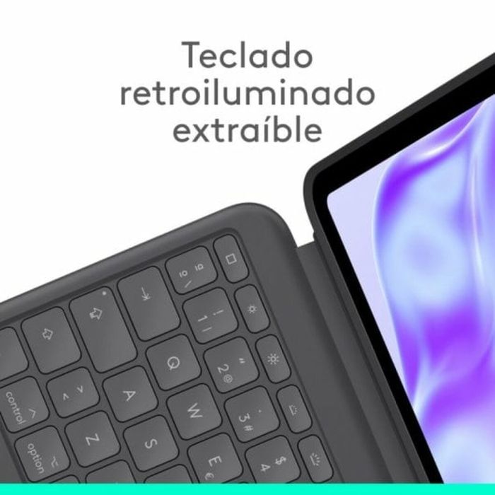 Funda para Tablet Logitech iPad Pro 2024 Negro Qwerty Español QWERTY 7