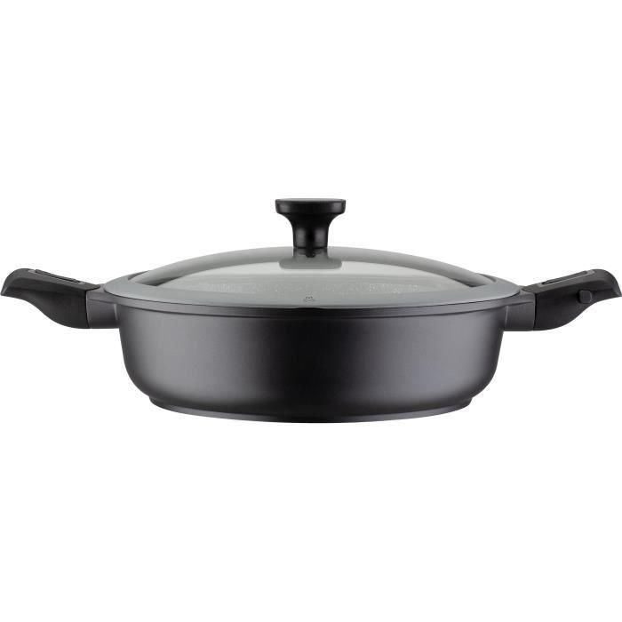 GSW 167833 Sartén Easy Click de Aluminio y Plástico 28 cm con Tapa de Cristal - Negra 1