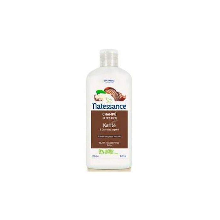 NATESSANCE Champú Karité Ultra Nutritivo con Queratina Vegetal para Cabello Protegido y Reparado