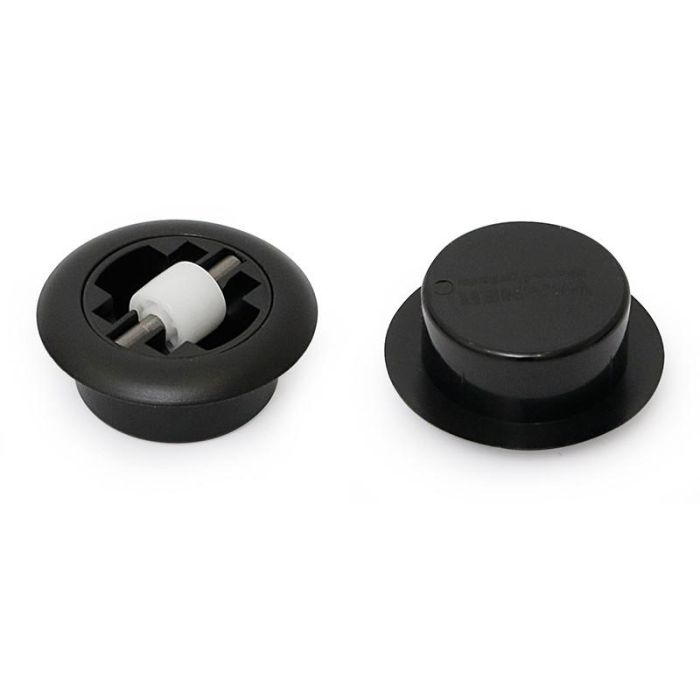 Ruedas y Accesorios D54-40 Rodillo Fijo Rida Plástico Negro, Aro Ø15, Carga 50Kg