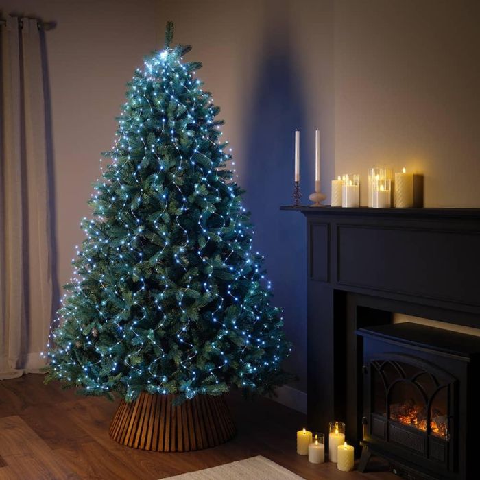 Luces de árbol con efecto parpadeante exterior 408 led color blanco frío 1,8 m 2