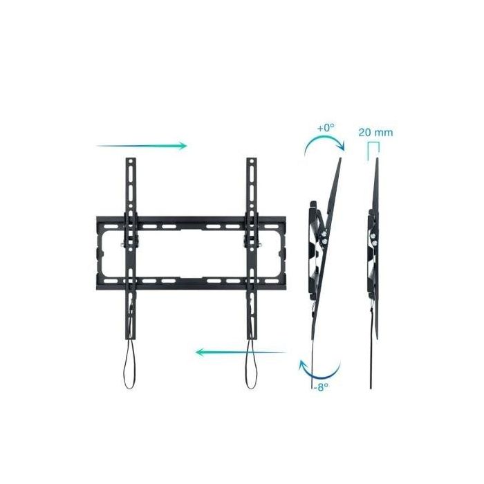TooQ LP1071T-B Soporte de Pared Fijo/Inclinable para TV 32-70" hasta 45kg, VESA hasta 400x400, Dist. Pared 20mm, Negro 1 TooQ LP1071T-B Soporte de Pared Fijo/Inclinable para TV 32-70" hasta 45kg, VESA hasta 400x400, Dist. Pared 20mm, Negro 1