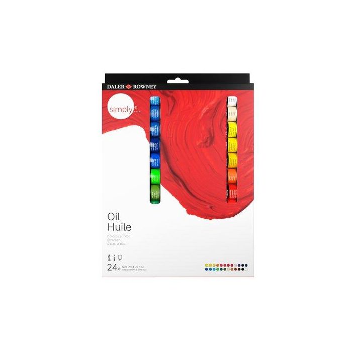 Pintura Oleo Daler Rowney Simply Oil 12 Ml (Tubo) Estuche De 24