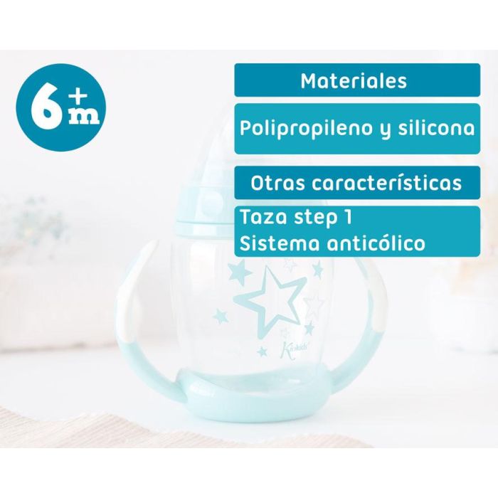 KioKids Taza de Aprendizaje Step 1 Estrellas Soft Nordic Azul +6 Meses 5