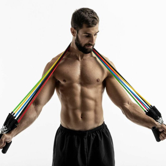Pack Tabla de Flexiones Push-Up y Set de Bandas de Resistencia con Accesorios y Guía de Ejercicios InnovaGoods 38